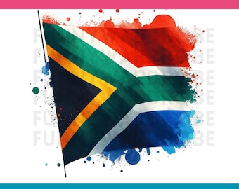 Clipart acquerello della bandiera del Sudafrica: PNG SVG JPG (download digitale)