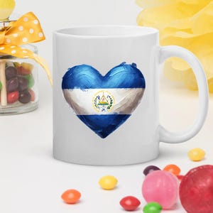 El Salvador Flag 11oz Glossy Tea Coffee Mug Cup