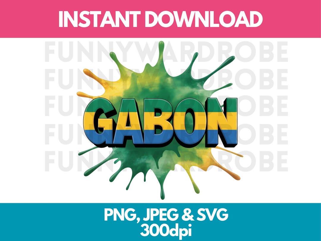 Gabon Flag Graffiti Text Art: PNG SVG JPG Clipart (digital Download) - Etsy
