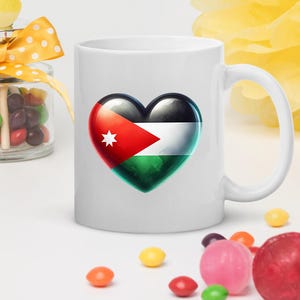 Jordanien Flagge 11 Unzen glänzend Tee Kaffeetasse