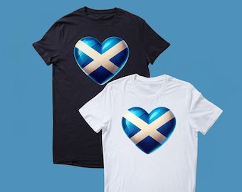 Schottland Flagge Herz Druck Unisex T-Shirt TShirt T-Shirt Top