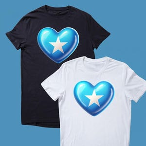 Somalia Flag Heart Print Unisex T-Shirt TShirt Tee Shirt Top