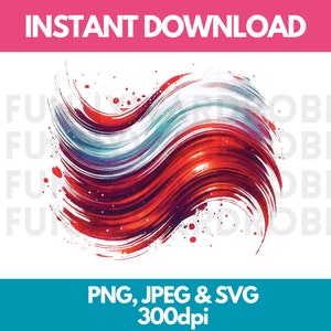 Poland Flag PNG SVG JPG Watercolor Effect Digital Clipart Clip Art Graphic Image Instant Download - Personal/Commercial Use