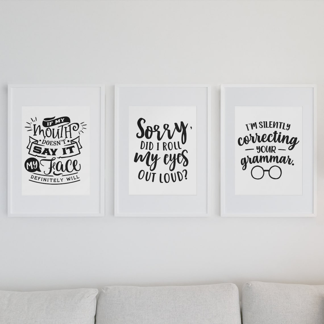 Funny Wall Art Prints Set of 3 Wall Decor Funny Quote Etsy