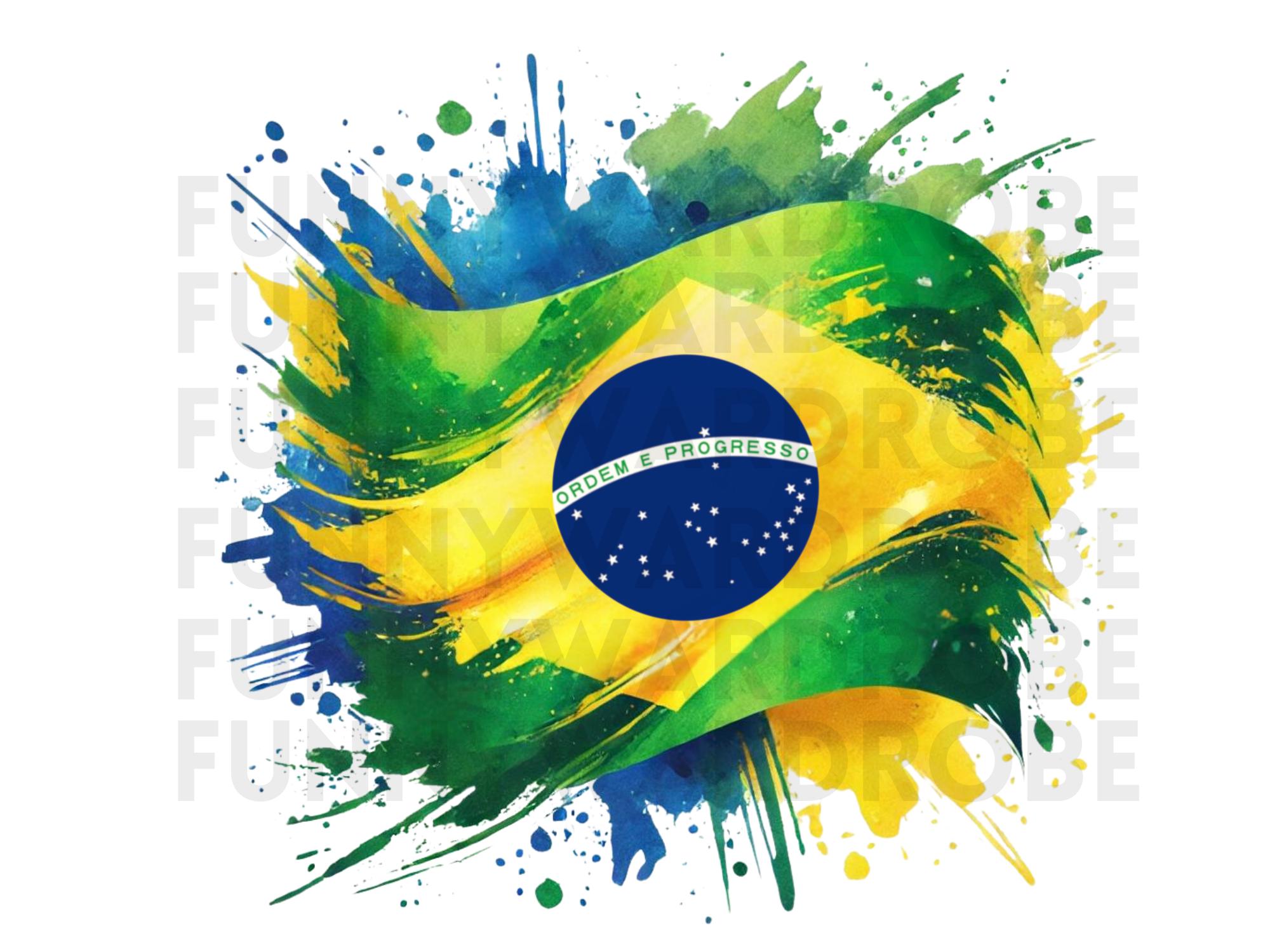 ブラジル国旗の水彩画クリップアート：PNG、SVG、JPG グラフィック