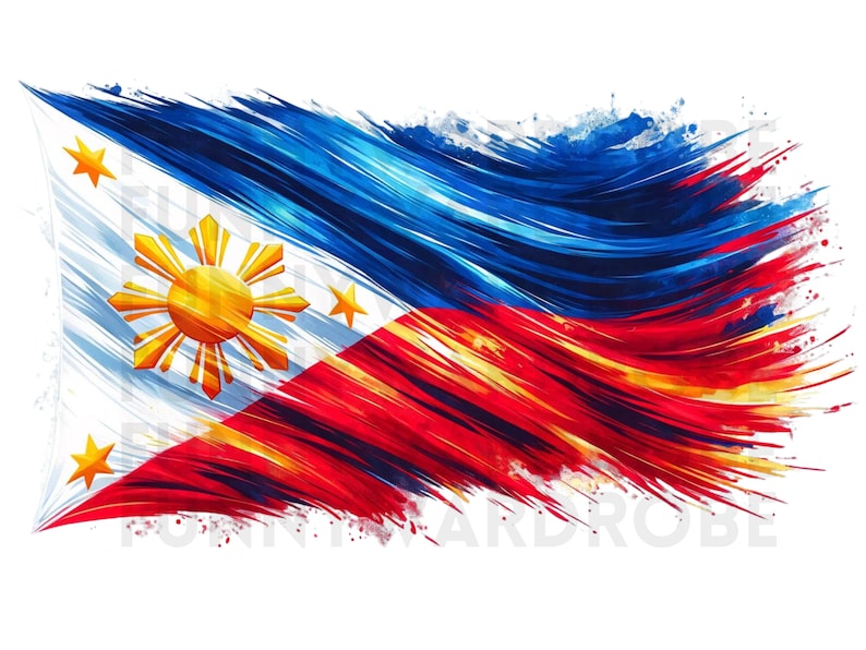 Philippines Flag Watercolor Clipart: PNG, SVG, JPG (digital Download ...