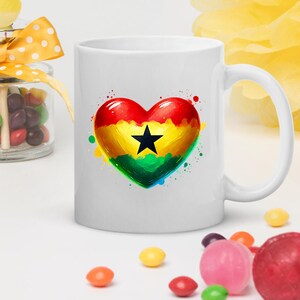 Ghana 2 Flag 11oz Glossy Tea Coffee Mug