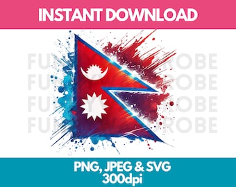 Nepal National Flag SVG, Nepalese Nation Country Banner, Cricut Cut ...