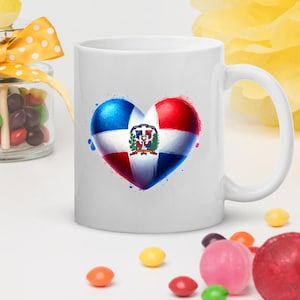 Dominican Republic Flag 11oz Glossy Tea Coffee Mug Cup
