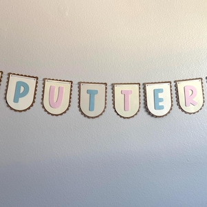 Little Putter Is on the Way Banner – Golf Baby Shower Decor, Gender Reveal Sign, Pink and Blue Pastel Golf Theme Party Decoration