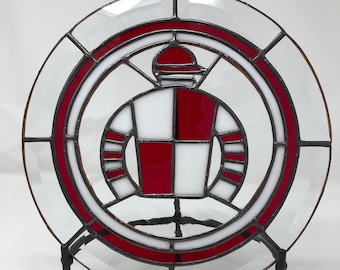 Custom stained glass jockey silk