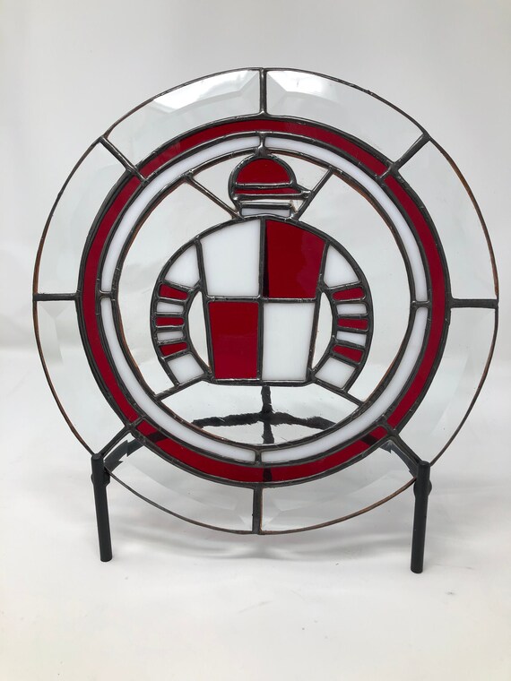 Stained glass jockey silks Suncatchers Garden Decoration