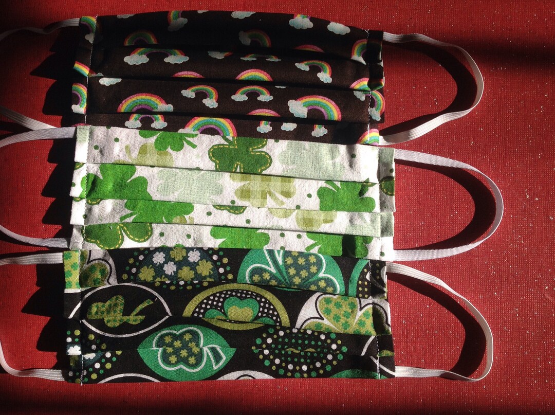 St Patrick's Day Cotton Washable/reusable Face Masks Etsy UK