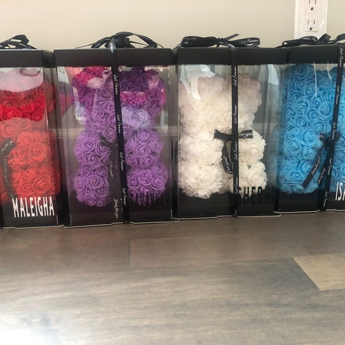 Flower Teddy Bear Mothers Day Gift Custom Gift Bear Etsy