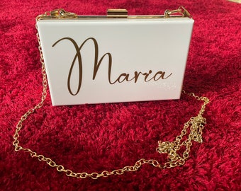 Personalized Acrylic Clutch Purse Bridesmaid Clutch Bag Bridesmaid Purse Bridesmaid Bag Custom Personalized Acrylic Purse Acrylic Clutch