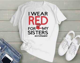 Koszulka i maska MMIW | Koszulka z napisem „Zaginione i zamordowane rdzenne kobiety” | MMIW Awareness | Koszulka z napisem „Świadomość” | Koniec z kradzionymi siostrami