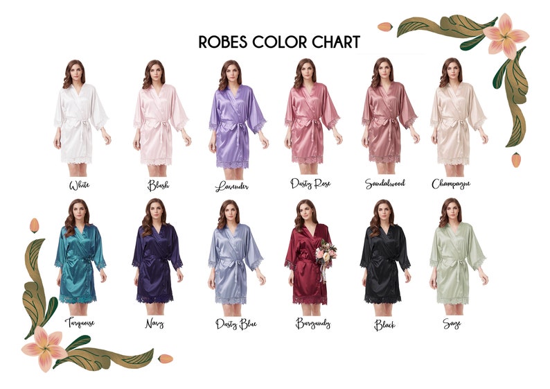 Satin Silk Robes Personalised Wedding Robe Bridal Party Maid of Honour ...
