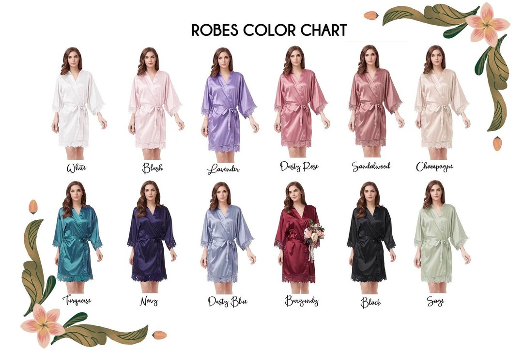 Bride Robe Color Bridesmaid Robes Bridesmaid Proposal Bridesmaid Gifts Wedding Photos ...