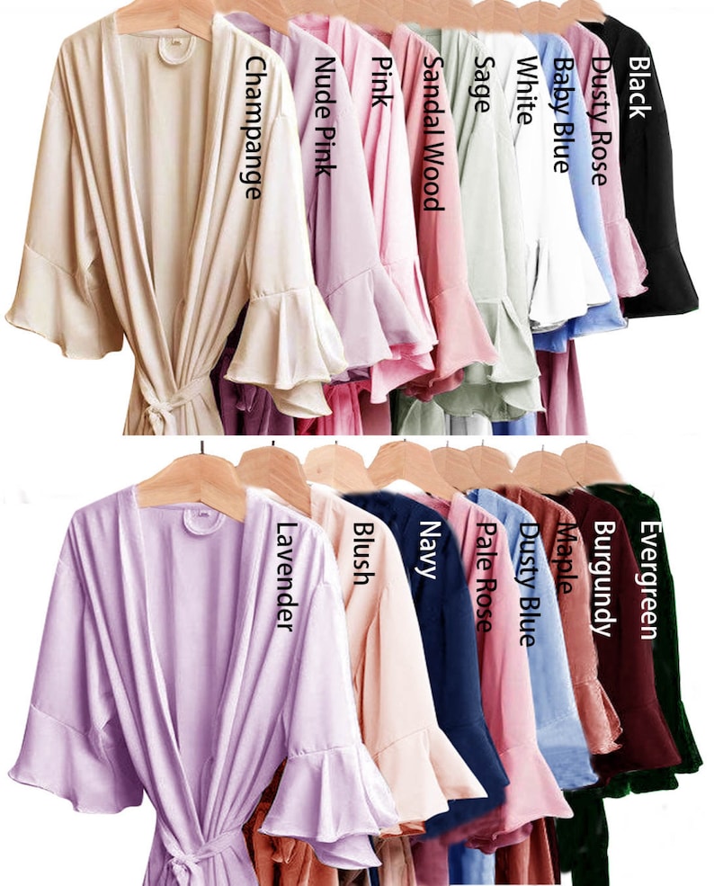 Various Event Robe Bridesmaid Robes | Ruffle Robe | Maid of Honor | Bridal Party Robes ...
