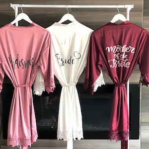 Wedding Robes Lace Robe Bridesmaid Robes Bridal Robe Bridal Party Robes Bridesmaid Gifts Bridesmaids Proposal Wedding Party gifts for her