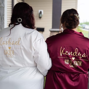 Bridesmaid Robes lace robe Satin Wedding Robe bridesmaid kimono getting ready robe bridal party robe robe for her flower girl robe kids robe