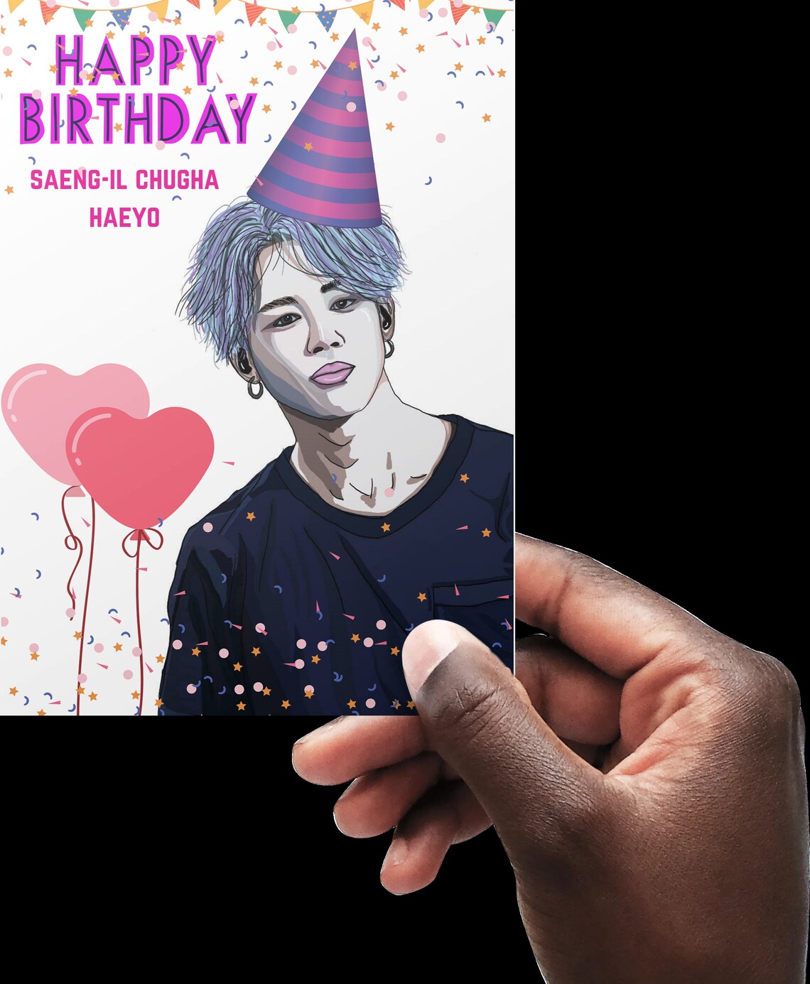 Jimin Birthday Card Birthday Wish In Korean BTS Jimin | Etsy