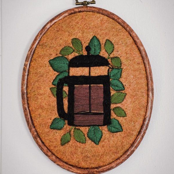 French Press Embroidery Pattern