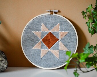 Traditional Quilt Star Embroidery Pattern (Digital)