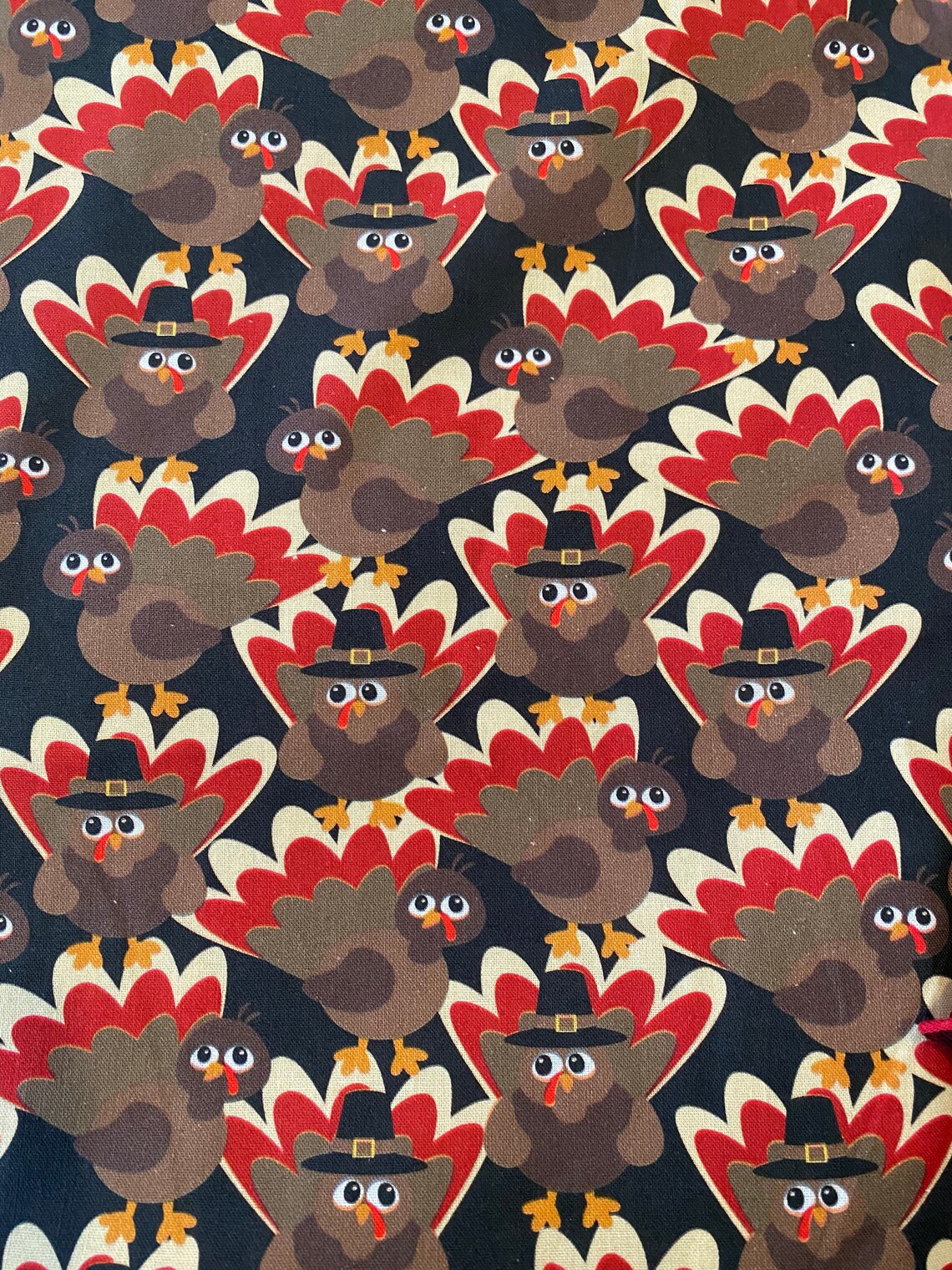 Thanksgiving Turkeys Fabric 100 Cotton Etsy