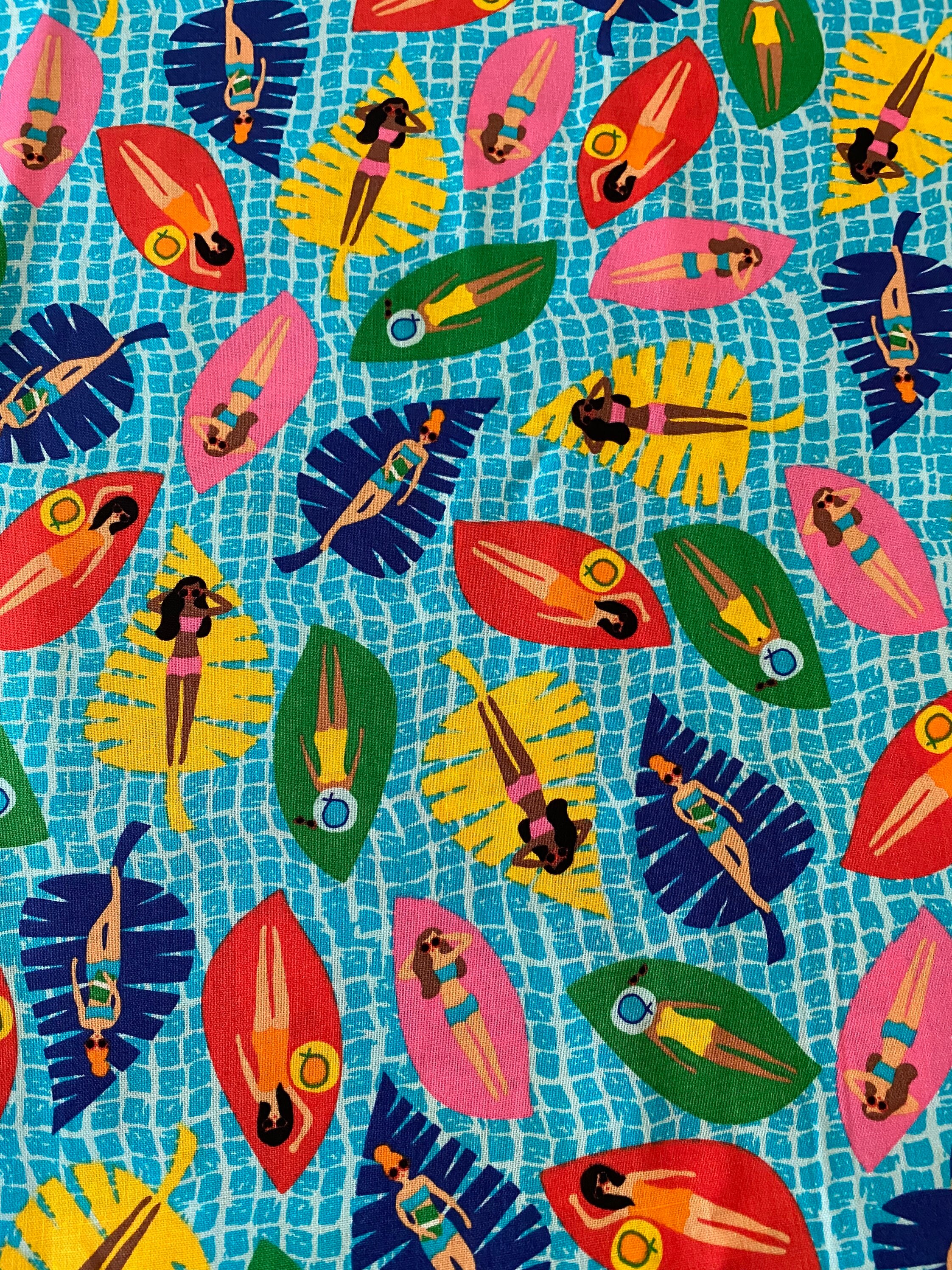 Pool Floats Fabric 100 Cotton Etsy