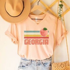 Georgia Peach Shirt, Georgia Retro Sunset Shirt, Atlanta GA Gift, Moving To Georgia Gift, The Peach State, Georgia Shirts For Women And Men