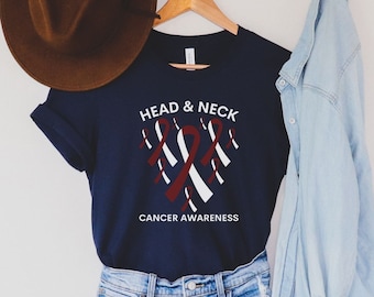 Head And Neck Cancer Awareness Shirt For Women And Men, Family Cancer Shirts, Cancer Support Tshirts, Cancer Patient Gifts, Ribbon Shirts