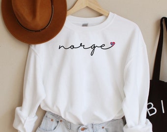 Norge Sweatshirt, Norway Crewneck Sweatshirt, Norwegian Clothing, Scandinavian Shirt, Oslo Travel Sweater, Gift For Norwegian American
