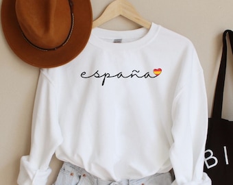 Espana Sweatshirt, Spain Crewneck Sweatshirt, Spanish Shirt, Spain Flag Shirt, Espana Shirt, Spain Travel Sweater, Barcelona Madrid Gift