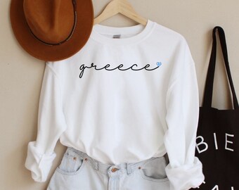 Greece Sweatshirt Hellas Sweatshirt Greece Travel Shirt Greek Shirt For Women Athens Trip Yaya Gift Greek American Gift Greece Lover Gift