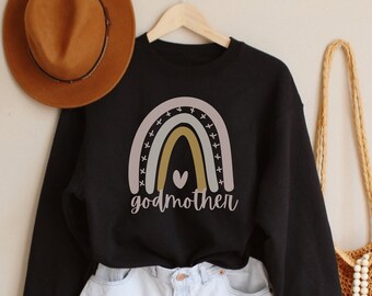 Godmother Crewneck Sweatshirt, Gift For Godmother Aunt, Auntie Godmother Sweatshirt Gift, Promoted To Godmother, Godmother Clothing