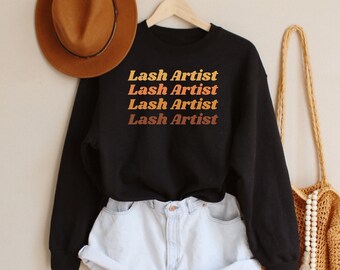 Lash Artist Crewneck Sweatshirt - Lash Boss Shirt Esthetician Sweater For Women Cosmetologist Sweatshirt Gift For Beautician Makeup Artist