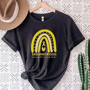 Endometriosis Awareness Shirt, One In Ten,  Endometriosis Shirt, Gift For Endo Warrior, Endo Strong, Endo Awareness, Yellow Ribbon, Pcos