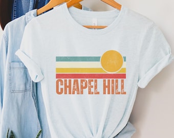 Chapel Hill Retro Sunset Shirt, North Carolina T-Shirt, Chapel Hill NC Gift, University Apparel, College Tshirts, North Carolina Gift