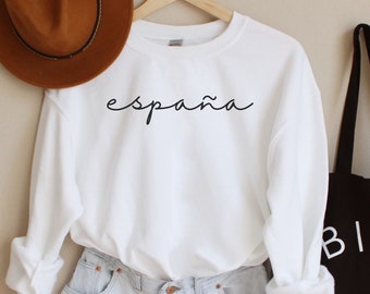Espana Sweatshirt, Spain Crewneck Sweatshirt, Spanish Shirt, Espana Shirt, Spain Travel Gift For Granddaughter, Barcelona Madrid Gift