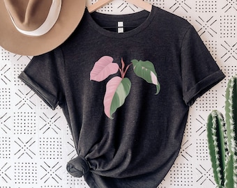 Philodendron Pink Princess Shirt, Rare Indoor Houseplant T-Shirt, Pink Plant Lovers, Plant Lady Shirts, Philodendron Shirt, Variegated Plant