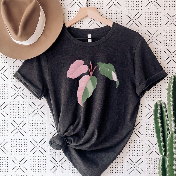 Philodendron Pink Princess Shirt, Rare Indoor Houseplant T-Shirt, Pink Plant Lovers, Plant Lady Shirts, Philodendron Shirt, Variegated Plant