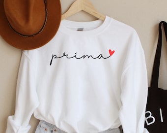 Prima Sweatshirt, Cousin Sweatshirt, Latina Shirts, Spanish Crewneck, Prima Sweater, Cousin Shirt For Latina, Family Gifts, Latina Gift