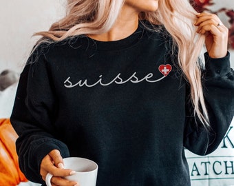 Sudadera de Suiza, sudadera de Suiza, camisa de bandera suiza, camisa de viaje Euro, sudadera de los Alpes suizos, camisa de viaje de Suiza, regalo de Zurich