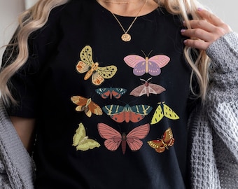 Moth Shirt - Cottagecore Shirt Bug Shirt Aesthetic Tshirt Insect Shirt Moth Tee Cottage Core Shirt Goblincore Clothing Dark Academia Shirt