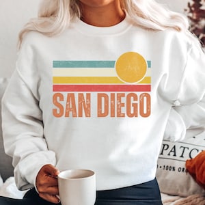 San Diego Sweatshirt, Southern California Sweatshirt, San Diego Retro Style, California Sweater, Aesthetic Beach Crewneck San Diego CA Shirt