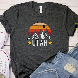 Utah Shirt, Salt Lake City Shirt For Women Men, Rocky Mountains Outdoor Tshirt, Retro State T-Shirt, Utah Travel Gift, Retro 70s Unisex Tee