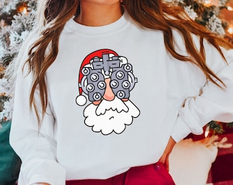 Optometrist Christmas Sweatshirt, Women's Optometrist Sweater, Santa Optometry Shirt, Optician Sweatshirt, Ophthalmologist, Christmas Gift