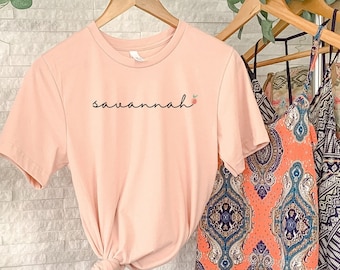 Savannah Girls Trip T-Shirt, Savannah Bachelorette Party Shirts, Georgia Peach, Savannah Vacation Shirt, Bride Tees For Her, Georgia Tees