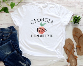 Georgia The Peach State Shirt, Georgia Girl, Atlanta Shirt, Georgia Shirt Ladies, Southern Country Gift, Georgia Women Men Shirt